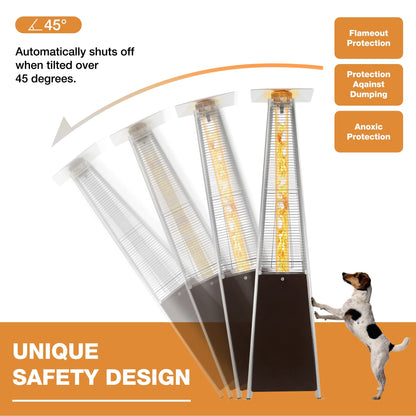 Patio Heater, 48000 BTU Outdoor Pyramid Patio Heater for Outdoor Use, Bronze