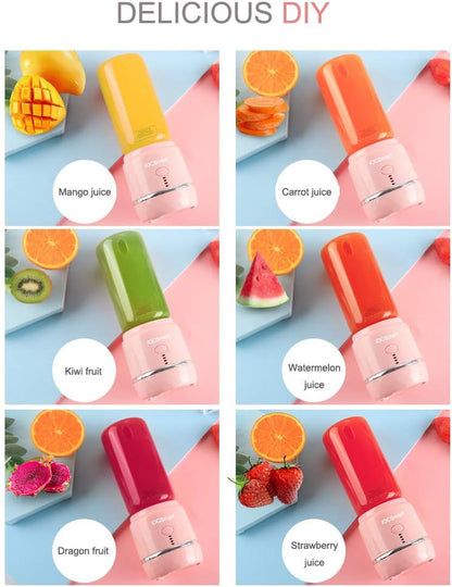 Portable Blender on the Go, Mini Juicer Blender for Shakes and Smoothies, Personal Blender USB Rechargeable with 2 Juice Cup (Blue)