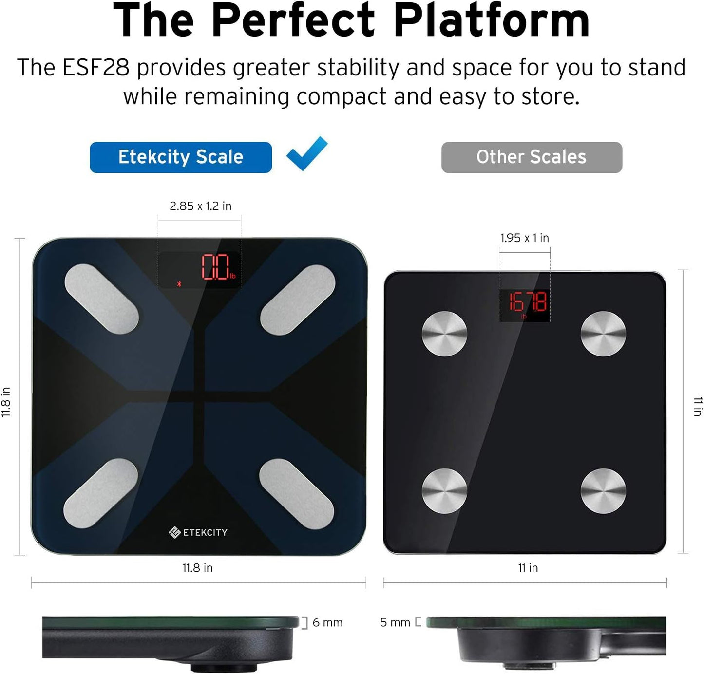 Scale for Body Weight, Smart Digital Bathroom Weighing Scales with Body Fat and Water Weight for People, Bluetooth BMI Electronic Body Analyzer Machine, 400Lb