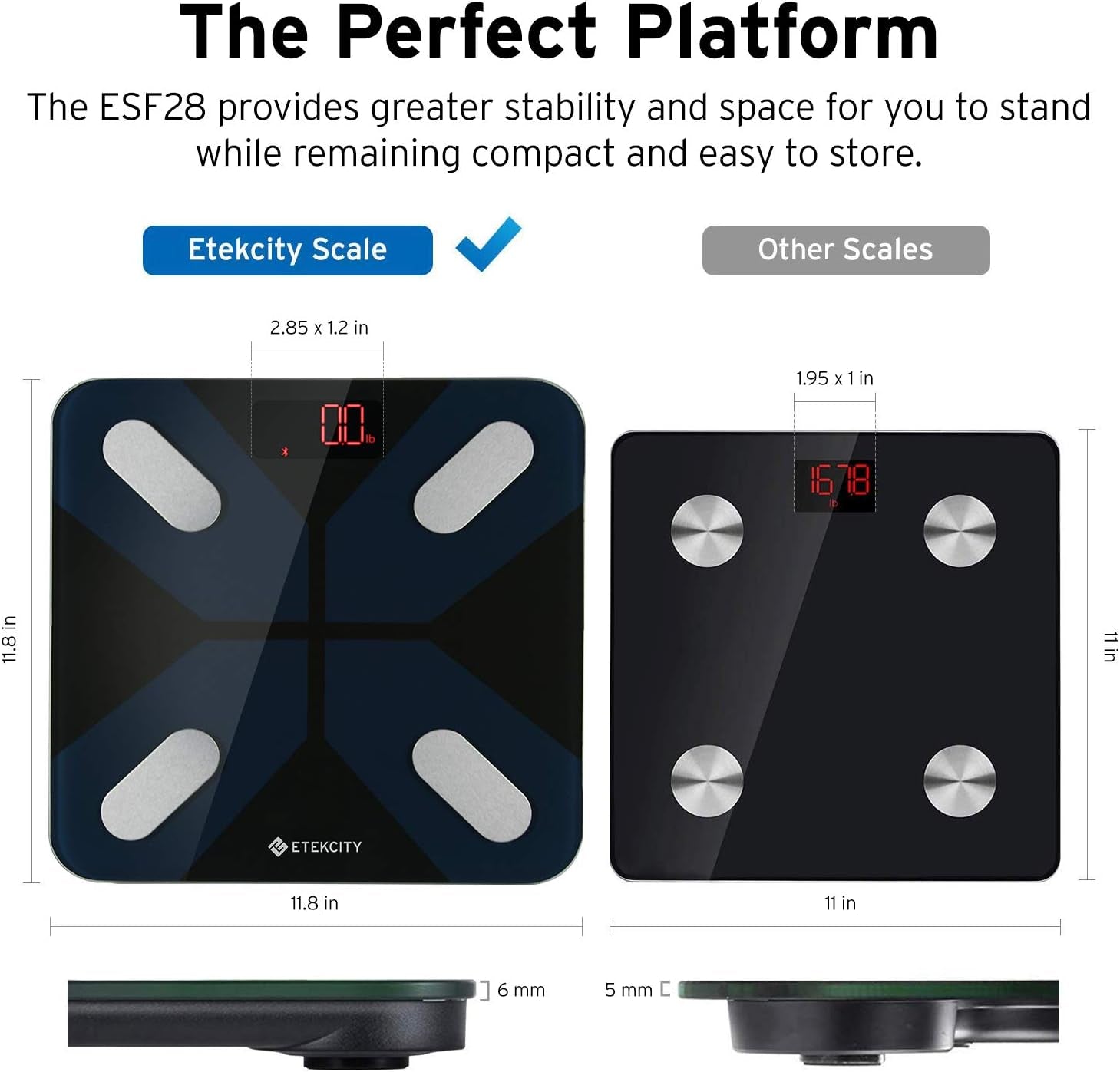 Scale for Body Weight, Smart Digital Bathroom Weighing Scales with Body Fat and Water Weight for People, Bluetooth BMI Electronic Body Analyzer Machine, 400Lb