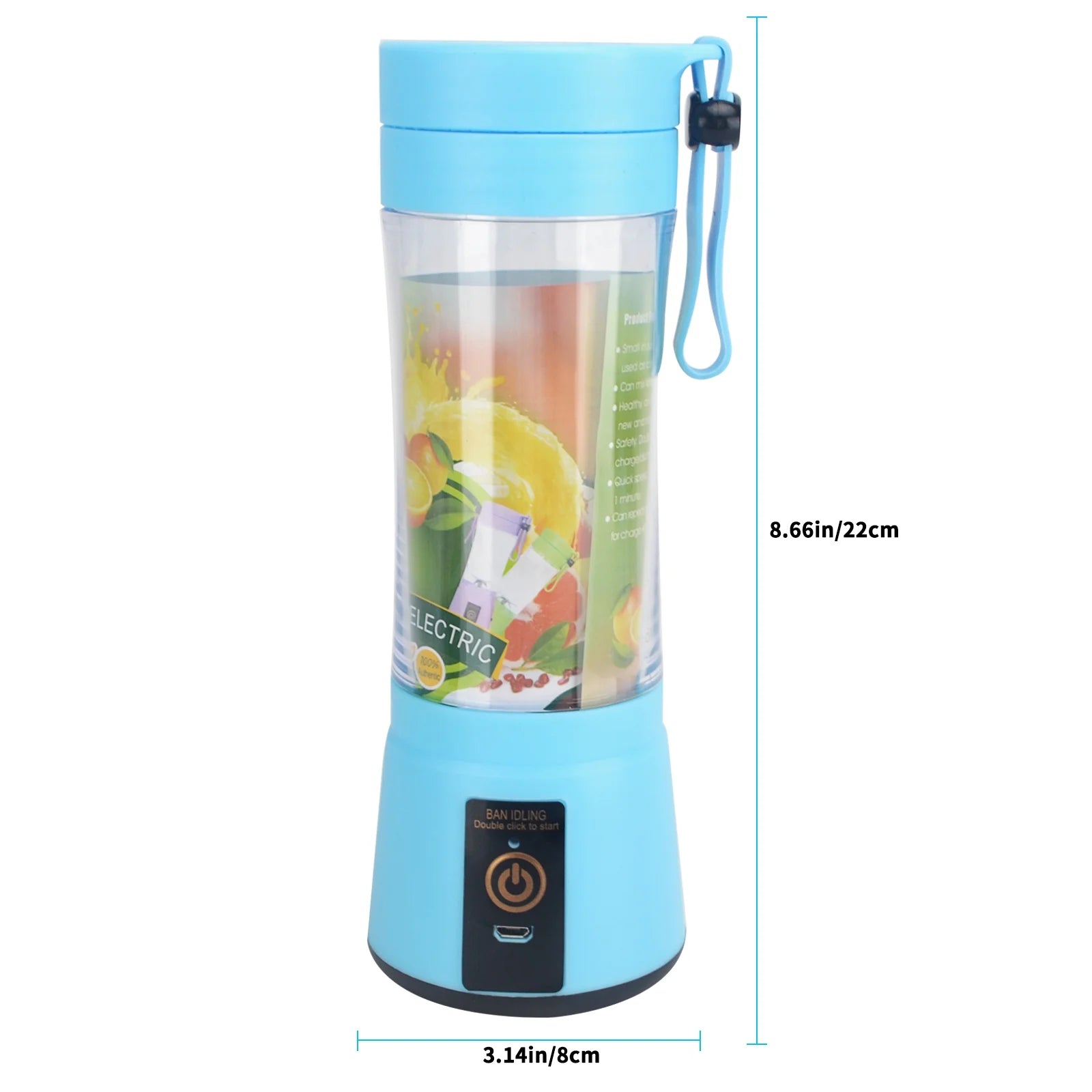 Portable Blender USB Rechargeable Personal Juicer Cup Small Fruit Juice Mixer for Shakes and Smoothies