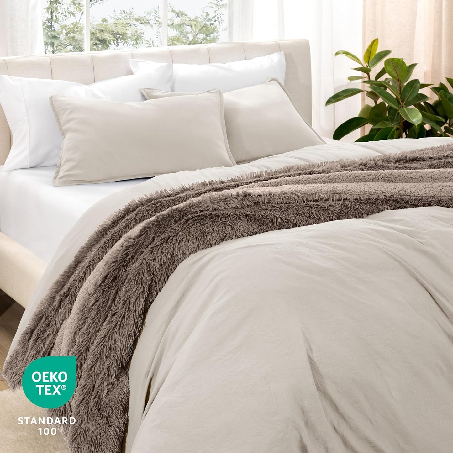 Microfiber Duvet Cover Set - Ultra Soft Washed Microfiber - Twin/Twin Extra Long - Linen-Like Look - Easy Care - Breathable Fabric - Our Softest Duvet Cover Set (Twin/Twin XL, Fog)