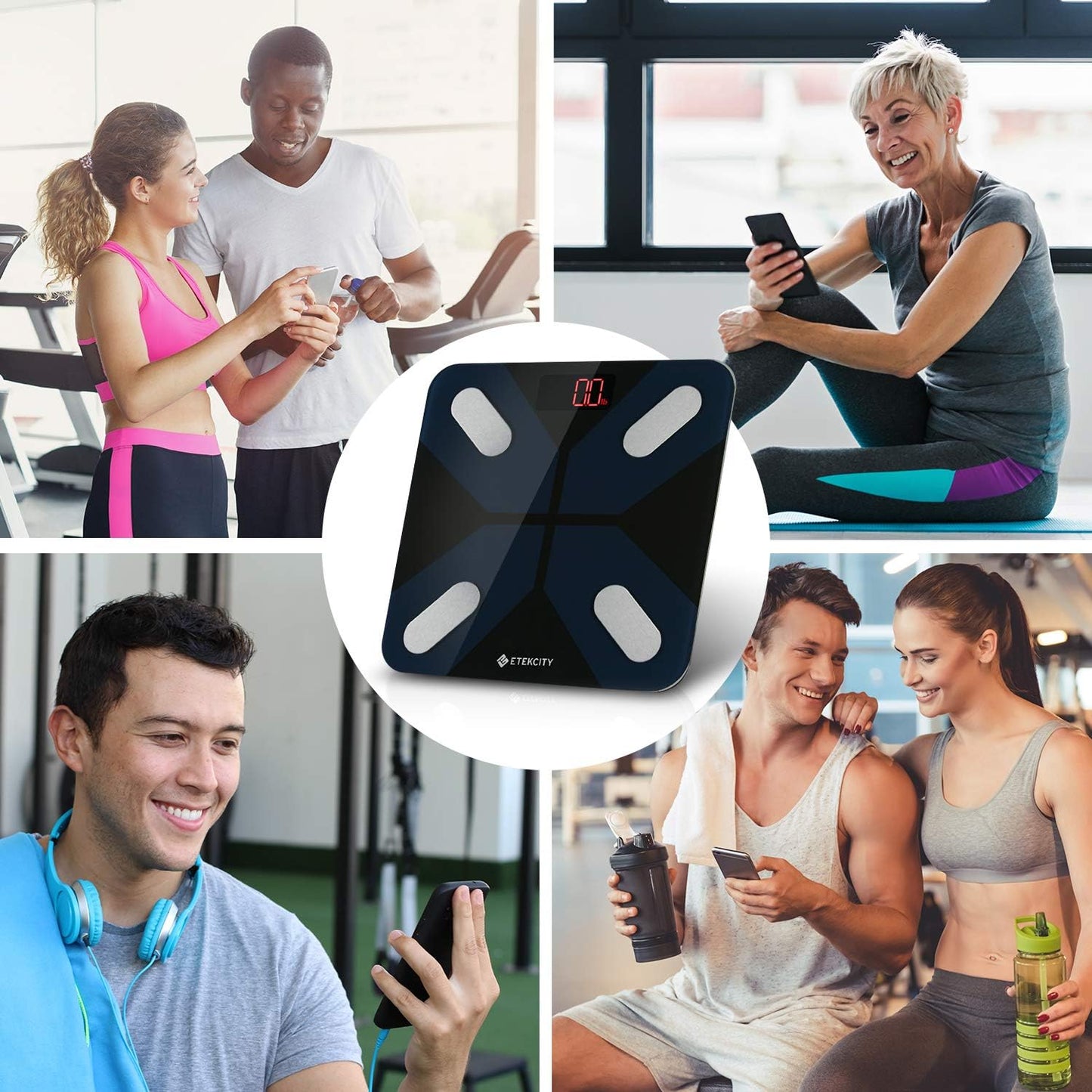 Scale for Body Weight, Smart Digital Bathroom Weighing Scales with Body Fat and Water Weight for People, Bluetooth BMI Electronic Body Analyzer Machine, 400Lb