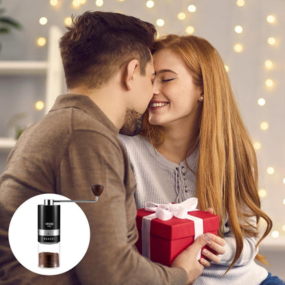 Manual Coffee Grinder Hand Coffee Grinder 6 External Adjustable Setting Stainless Steel Conical Burr Coffee Mill Portable Hand Crank Coffee Bean Grinder Fine for Espresso