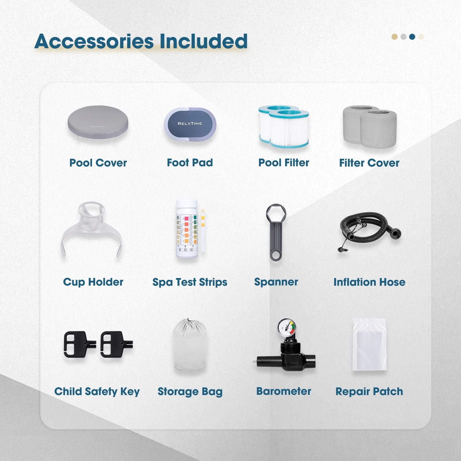 Inflatable Outdoor Hot Tub for 6 Person Square Spa with 120 Bubble Jets, Filter Cartridges