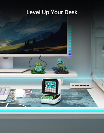 Ditoo Retro Pixel Art Game Bluetooth Speaker with 16X16 LED App Controlled Front Screen (White)