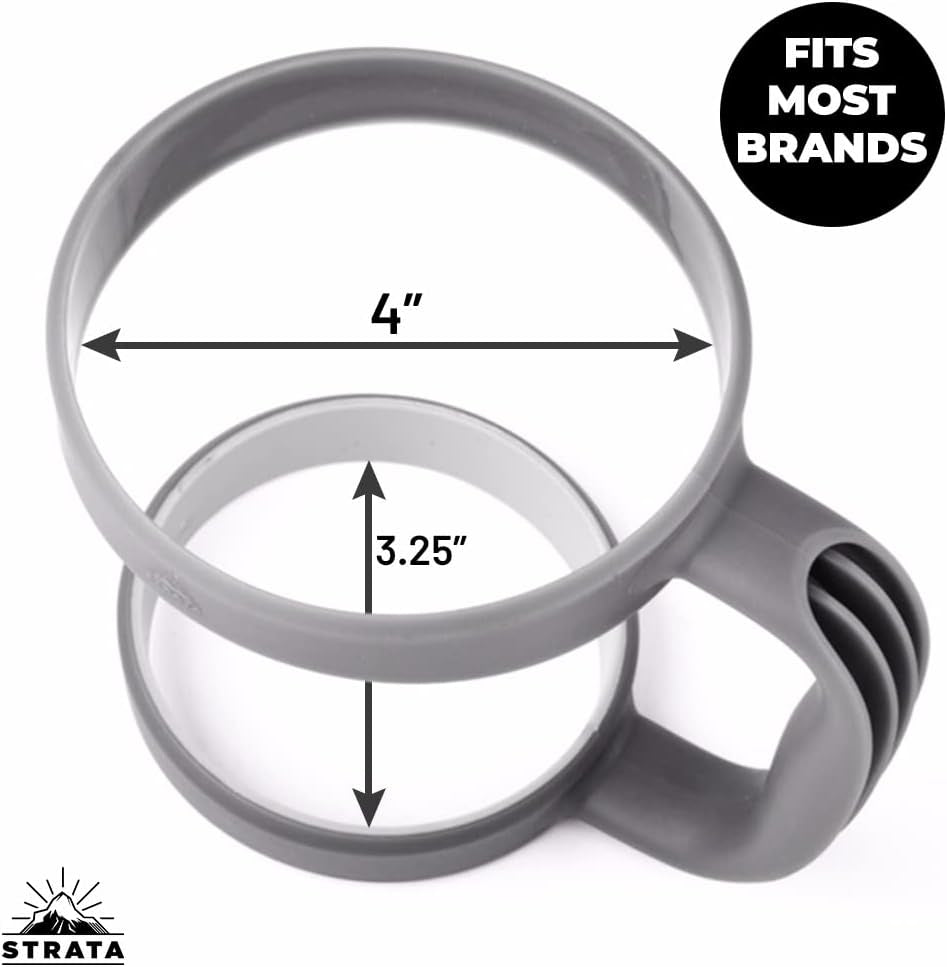 30 Oz Tumbler Handle - Available for 30 Oz YETI Tumbler, OZARK TRAIL, Rambler Tumbler- BPA Free (Gray)