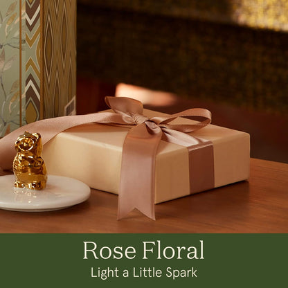 Rose Scented Candles, Candles Gifts for Women, Decorative Candles with Cute Squirrel Lid, Luxury Jar Candles for Home Decor, Natural Soy Wax, 8.5 Oz 60 Hours